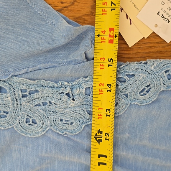 REWIND BRAND WOMENS BLUE SHORT SLEEVE SUMMER TOP SIZE SMALL - Picture 10 of 14